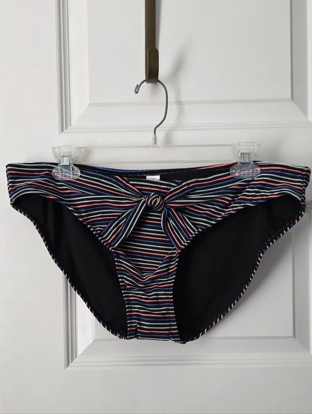No Boundaries Black Striped Knot Bikini Bottom